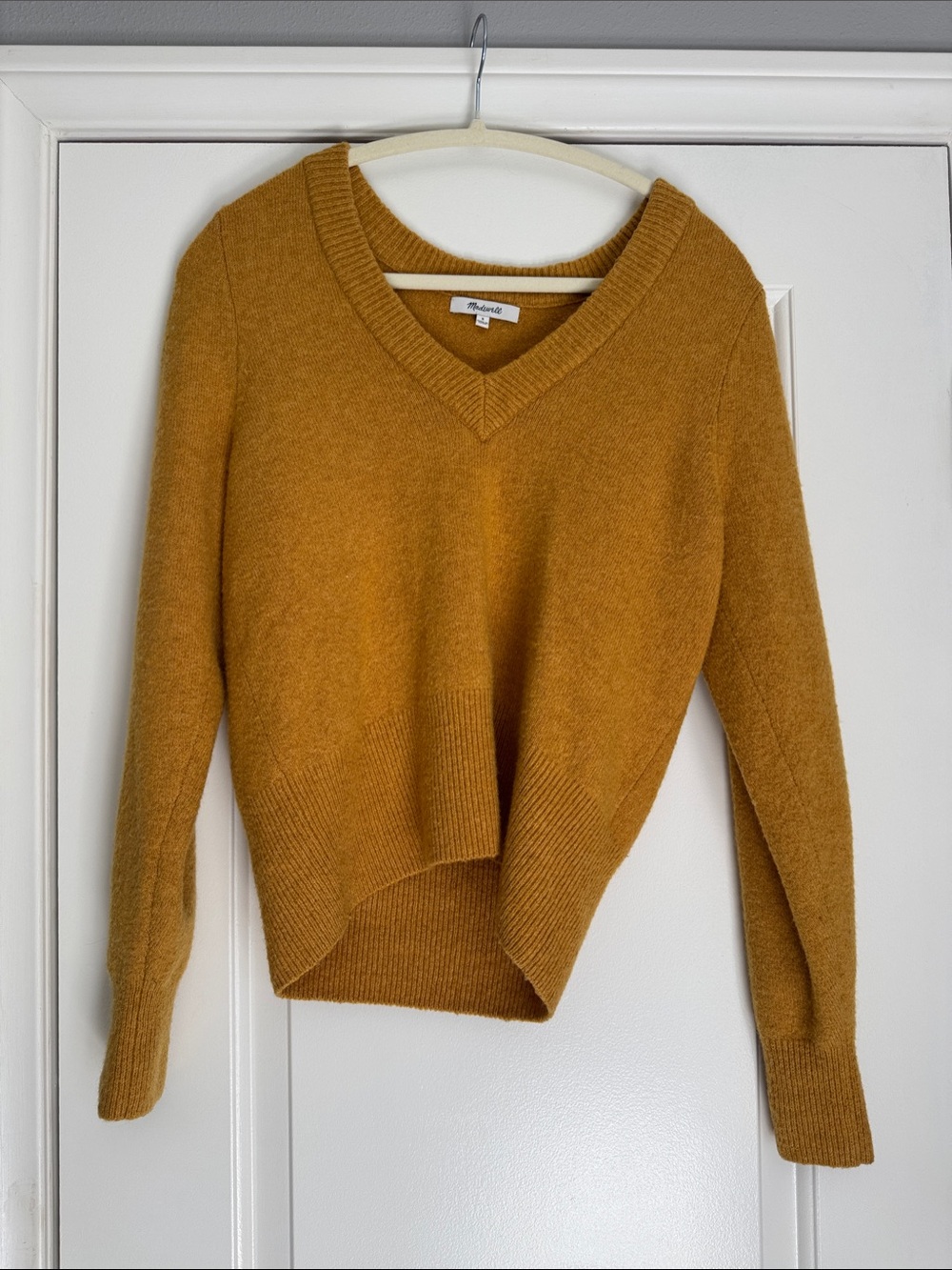 Madewell Golden Mustard V-Neck Sweater